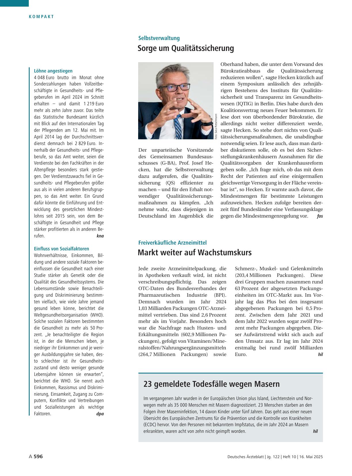 Vorschauseite 1: 23 gemeldete Todesfälle wegen Masern