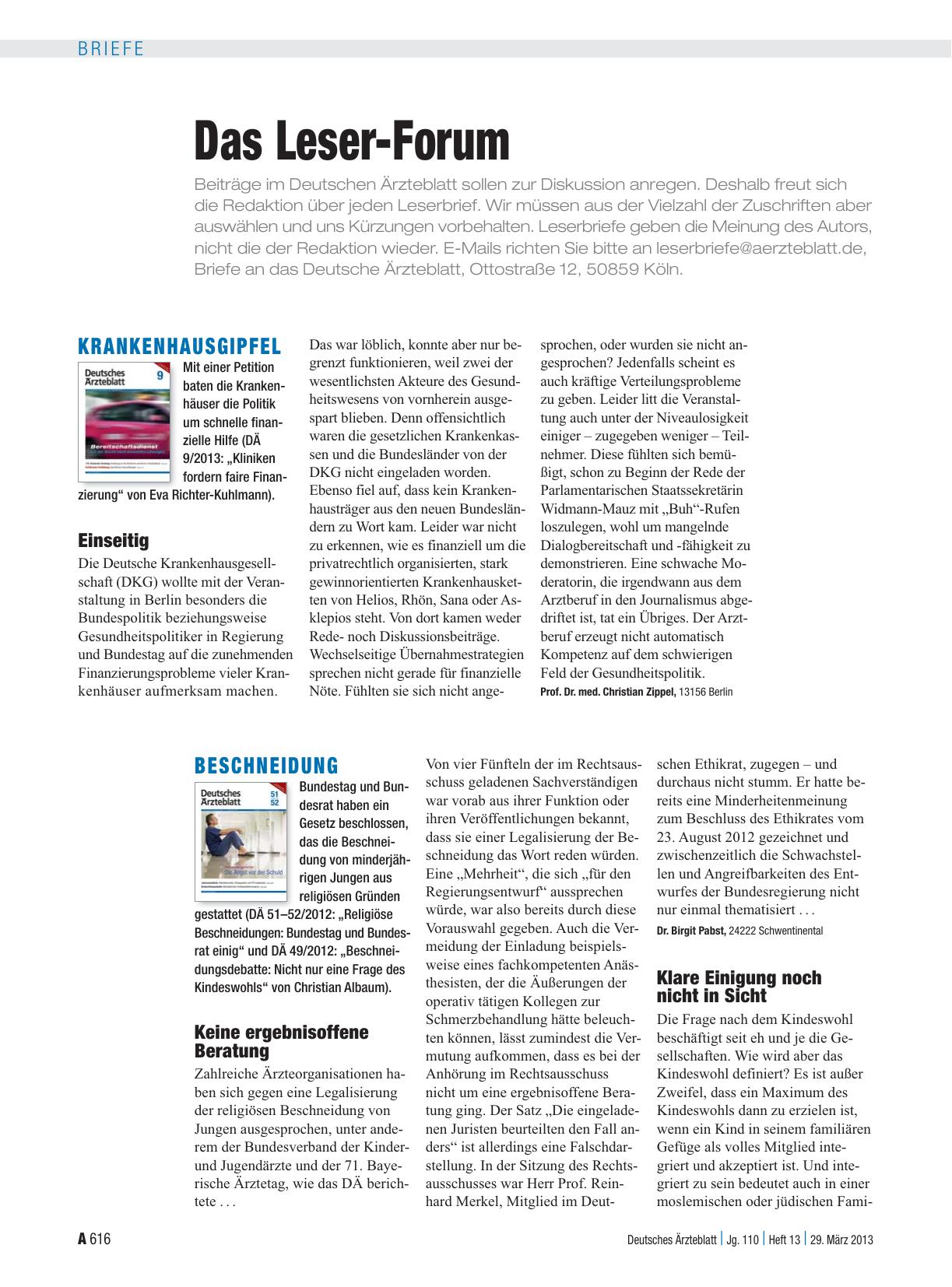 Vorschauseite 1: Beschneidung: Klare Einigung noch nicht in Sicht
