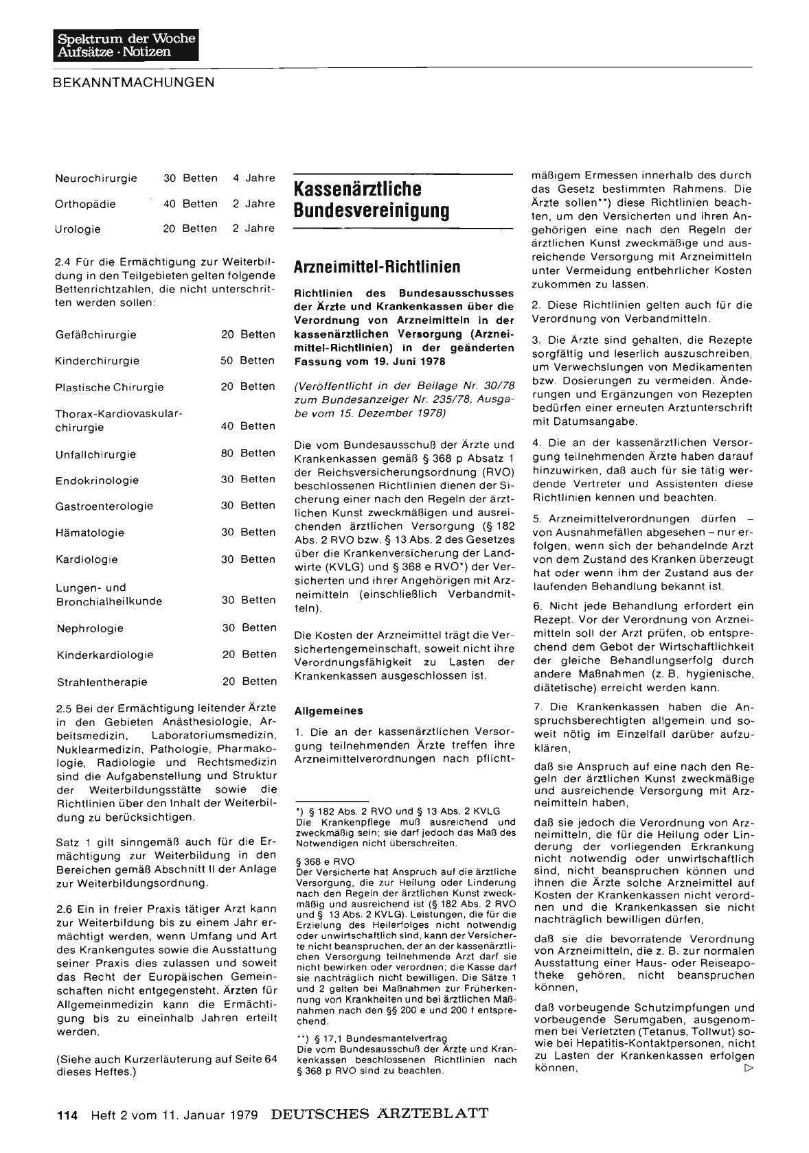 Vorschauseite 1: Kassenärztliche Bundesvereinigung: Arzneimittel-Richtlinien