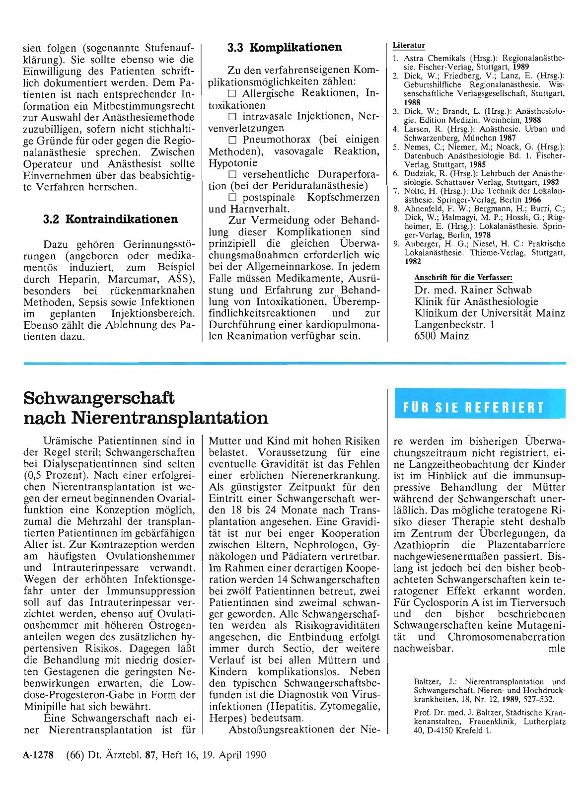 Vorschauseite 1: Schwangerschaft nach Nierentransplantation