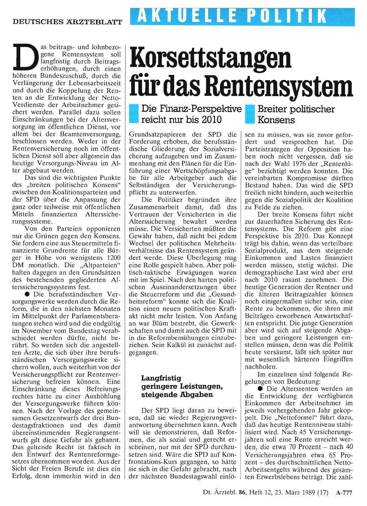Vorschauseite 1: Korsettstangen für das Rentensystem