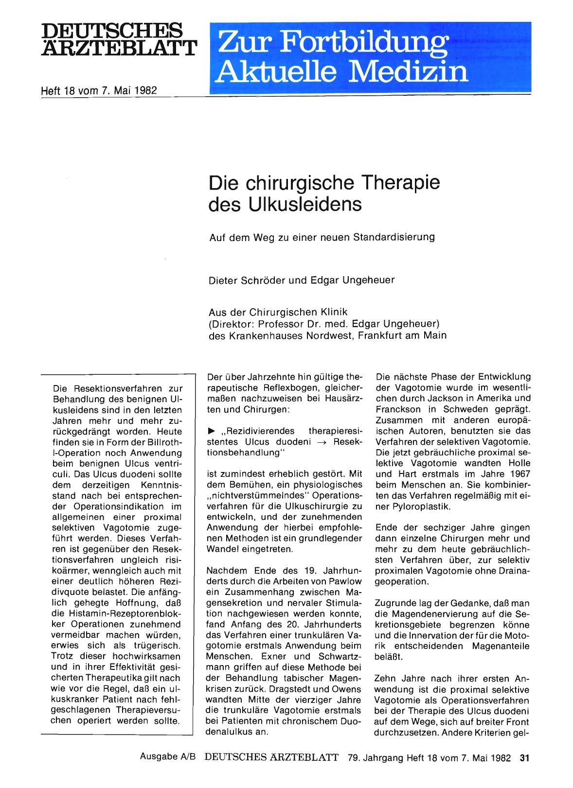 Vorschauseite 1: Die chirurgische Therapie des Ulkusleidens