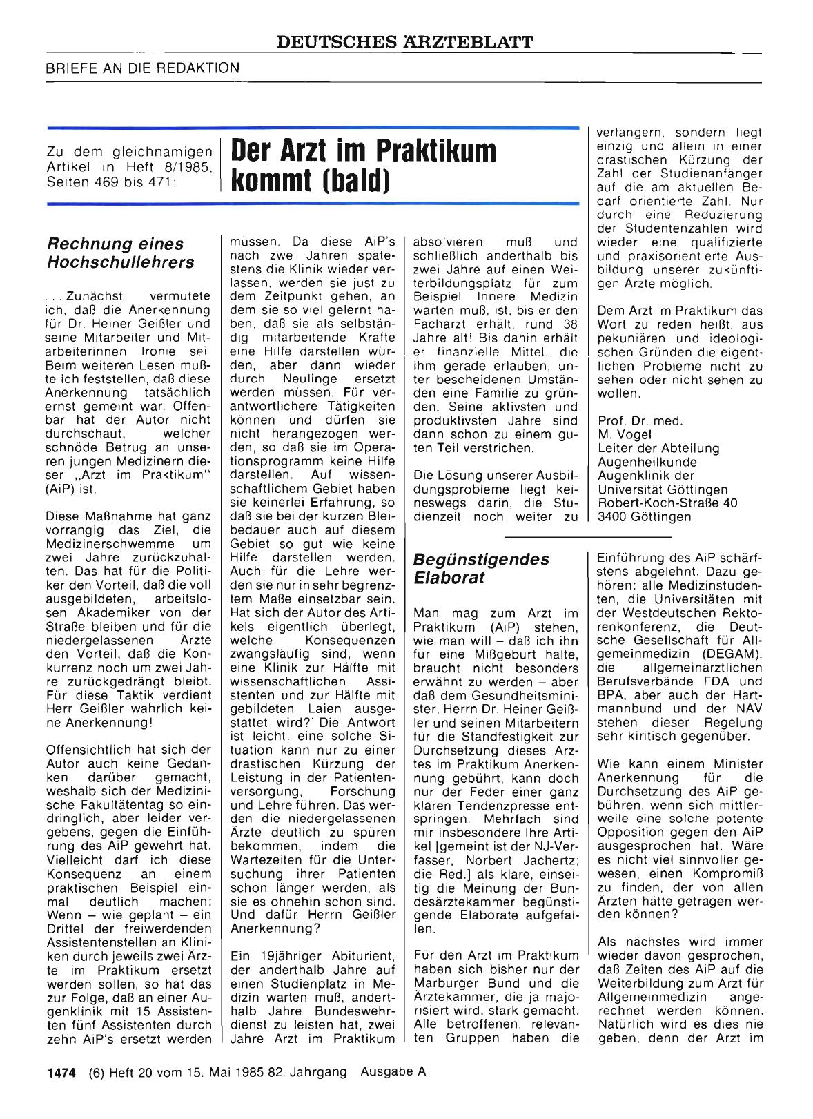 Vorschauseite 1: Der Arzt im Praktikum kommt (bald): Begünstigendes Elaborat