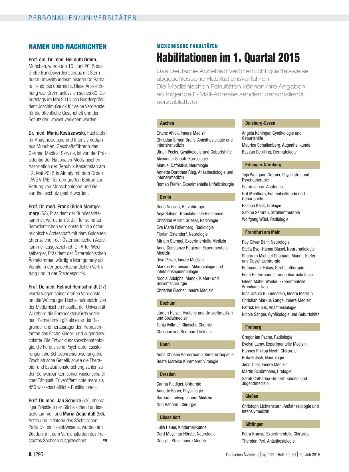 Vorschauseite 1: Namen und Nachrichten
