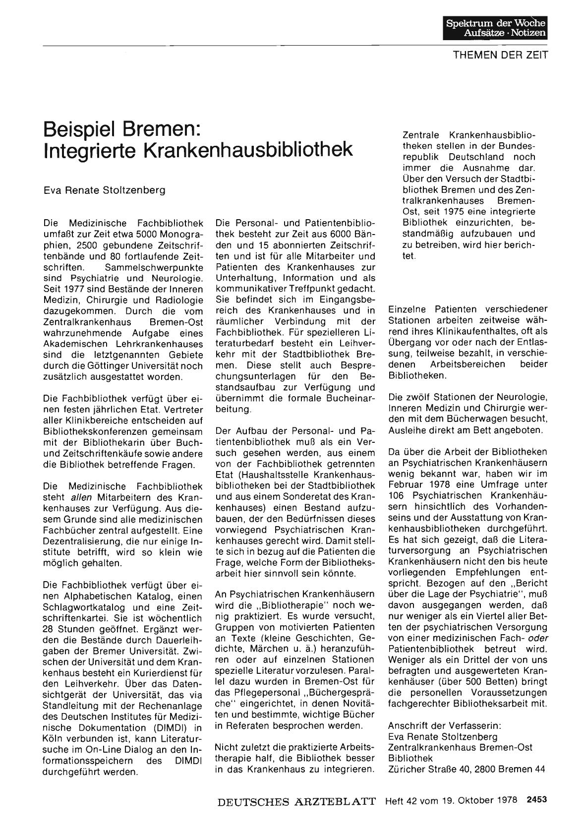 Vorschauseite 1: Beispiel Bremen: Integrierte Krankenhausbibliothek