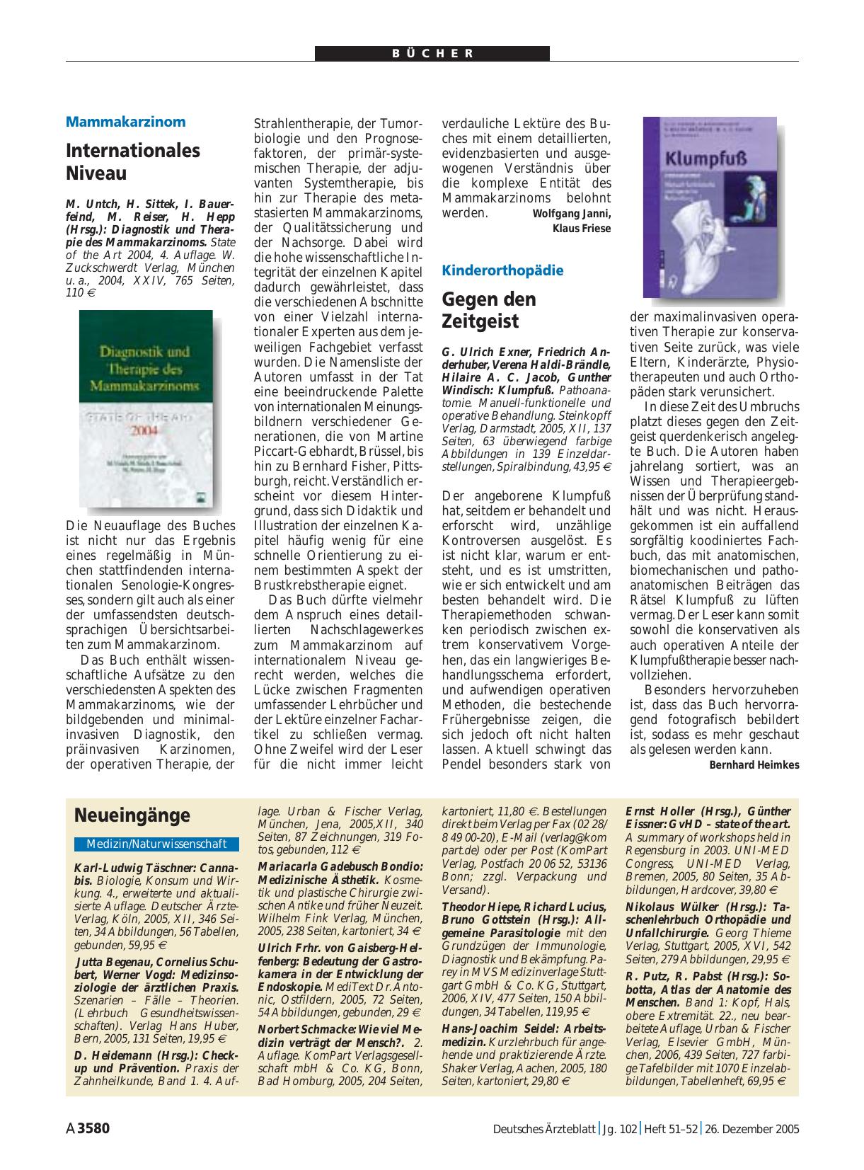 Vorschauseite 1: Diagnostik und Therapie des Mammakarzinoms. State of the Art 2004