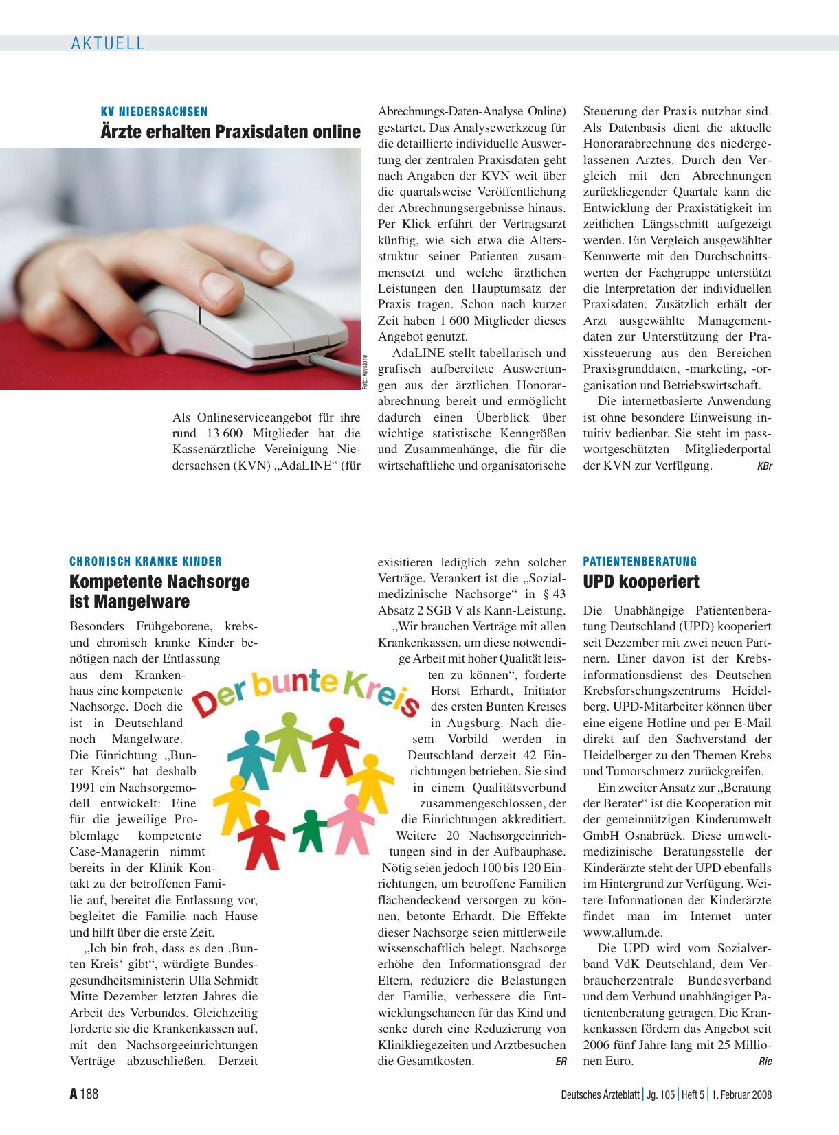 Vorschauseite 1: Chronisch kranke Kinder: Kompetente Nachsorge ist Mangelware