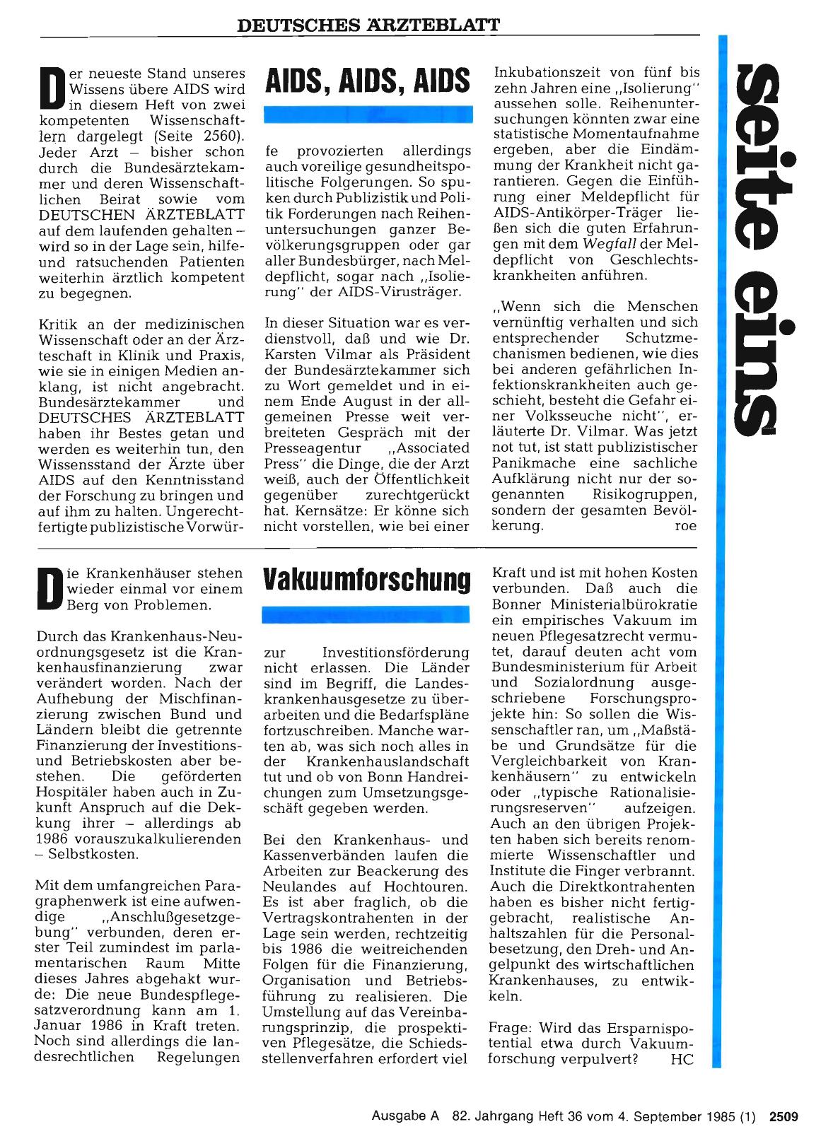 Vorschauseite 1: AIDS, AIDS, AIDS