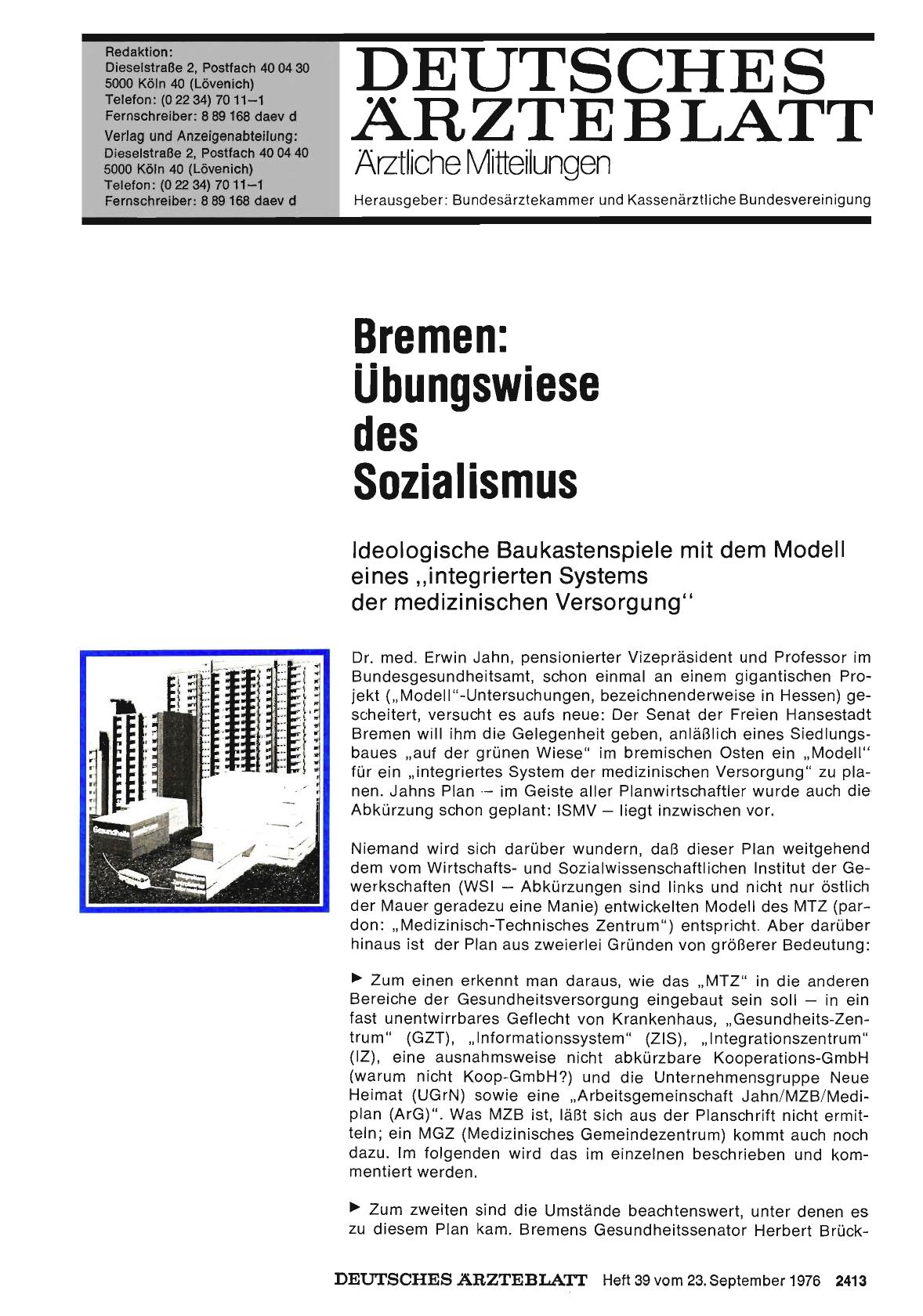 Vorschauseite 1: Bremen: Ubungswiese des Sozialismus - Teil 1