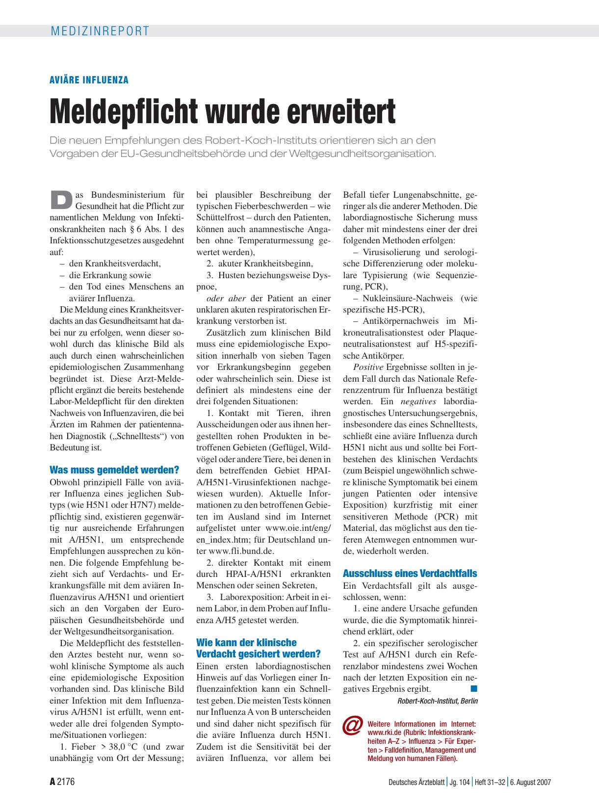 Vorschauseite 1: Aviäre Influenza: Meldepflicht wurde erweitert