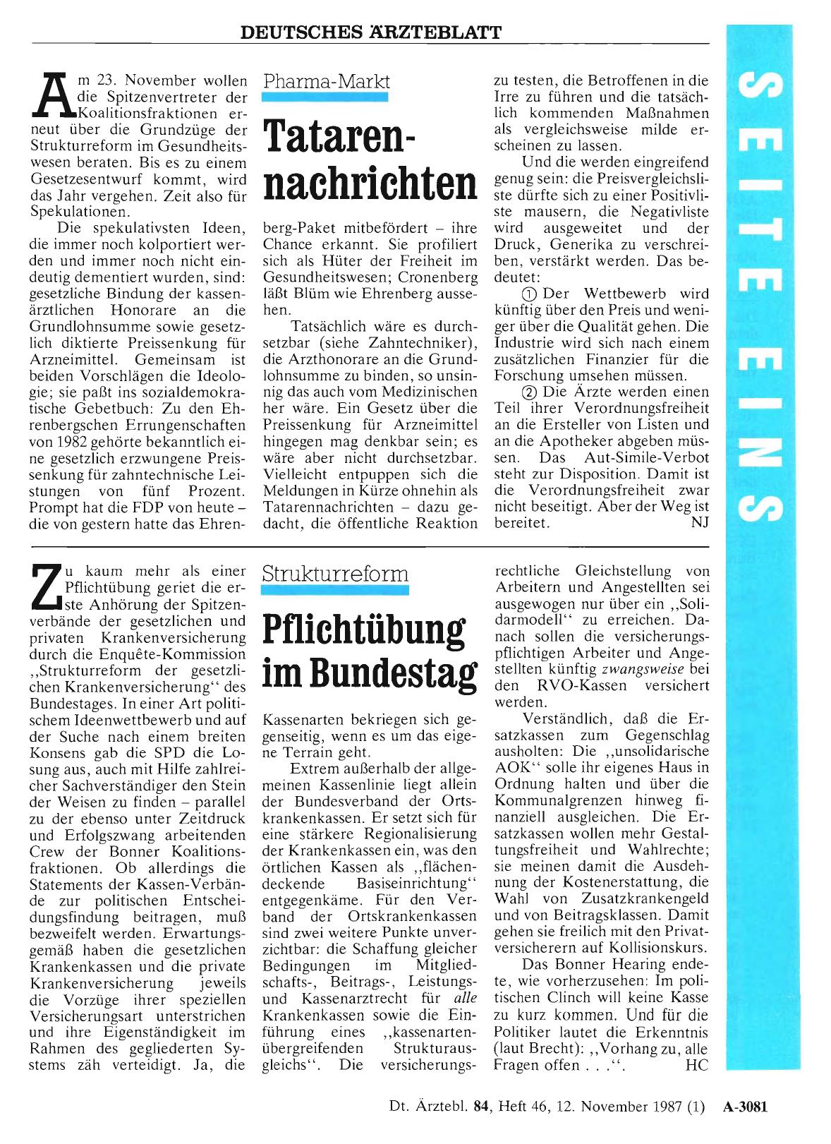 Vorschauseite 1: Pharma-Markt: Tatarennachrichten