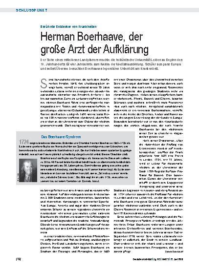 Vorschauseite 1: Berühmte Entdecker von Krankheiten: Herman Boerhaave, der große Arzt der Aufklärung