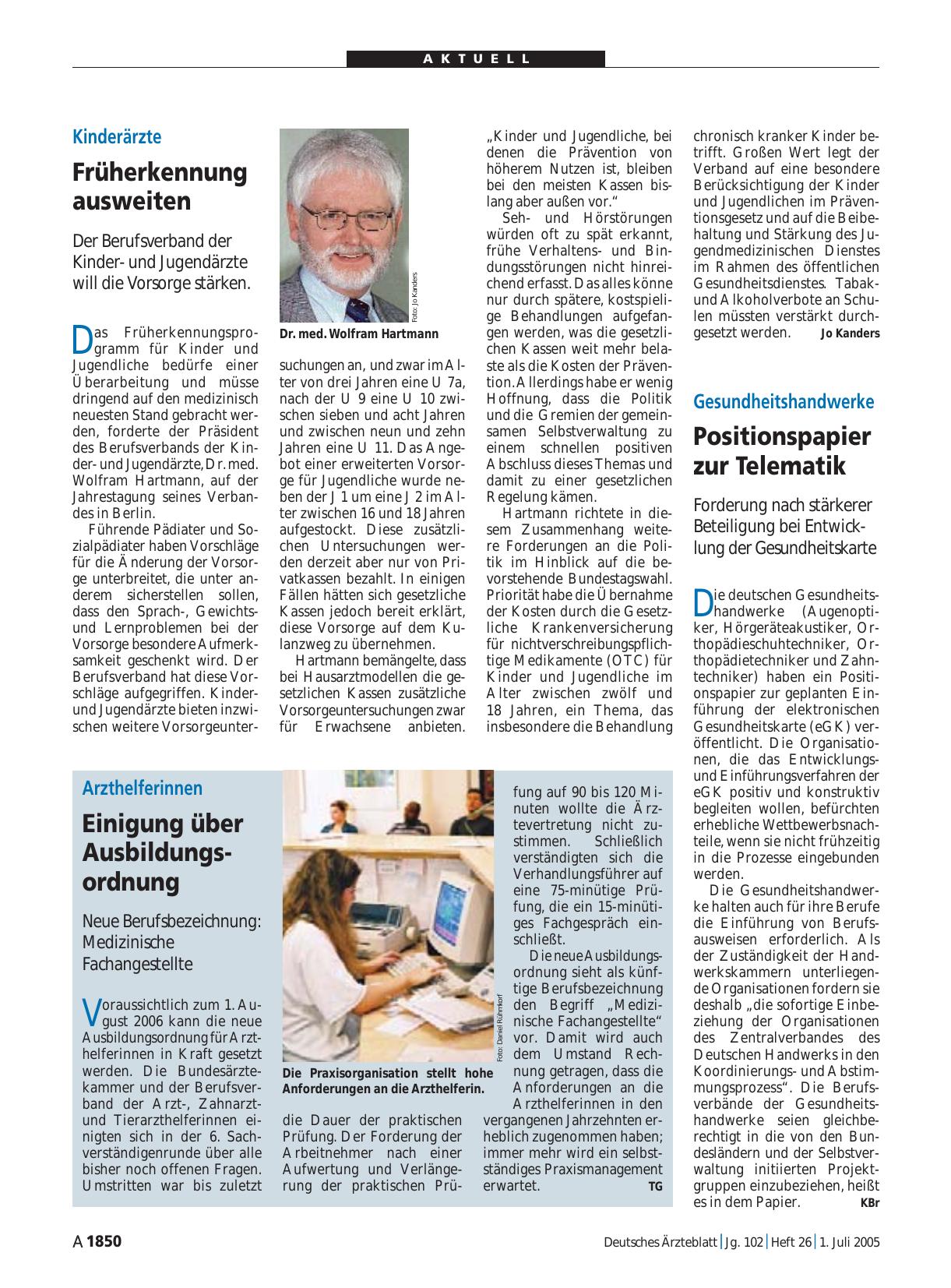 Vorschauseite 1: Gesundheitshandwerke: Positionspapier zur Telematik