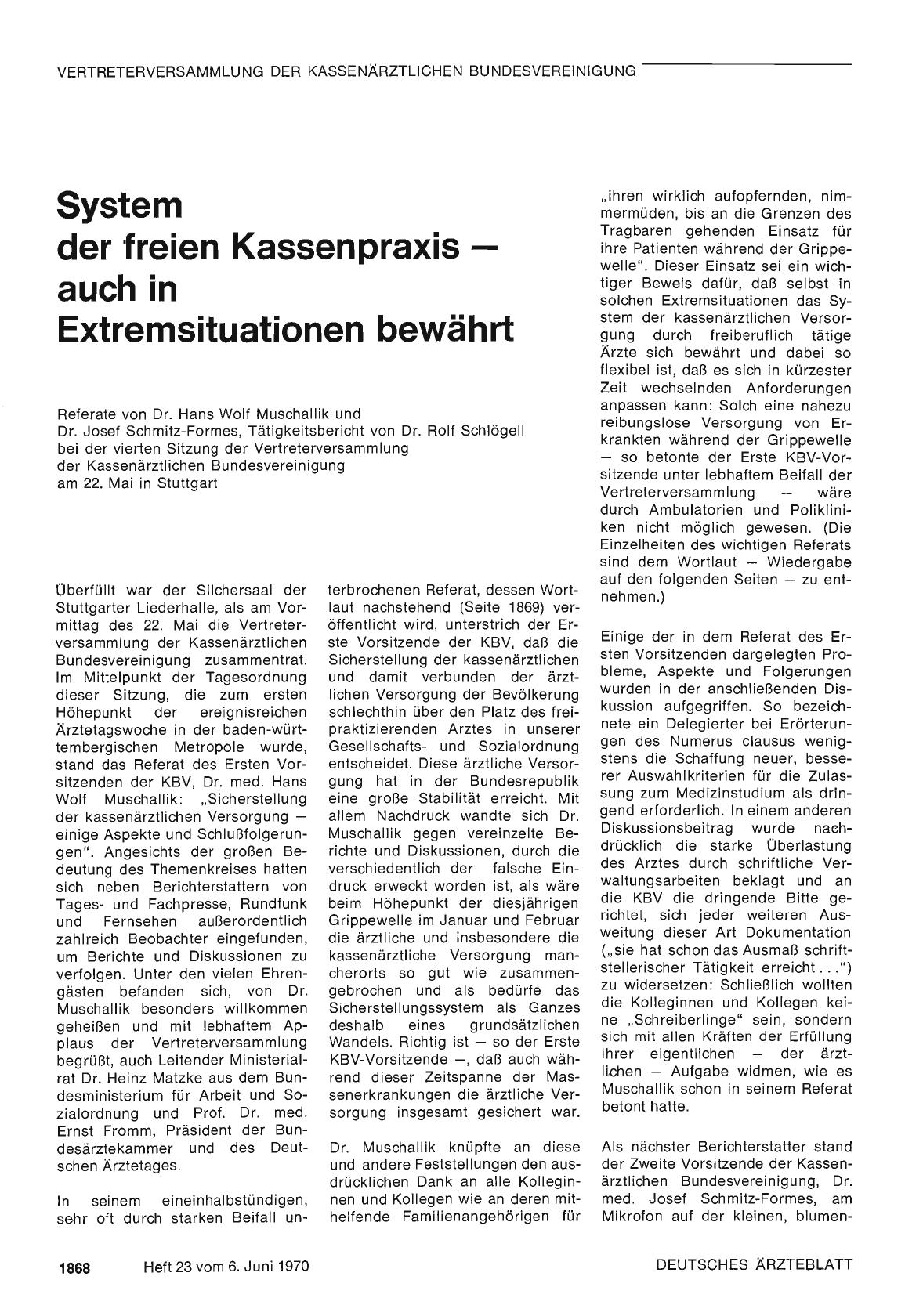 Vorschauseite 1: System der freien Kassenpraxis — auch in Extremsituationen bewährt