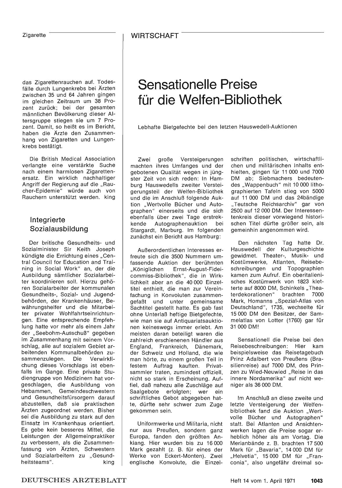 Vorschauseite 1: Sensationelle Preise für die Welfen-Bibliothek