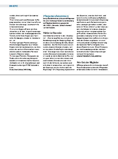 Vorschauseite 1: Pflegeberufekammern: Kein Geiz der Mitglieder