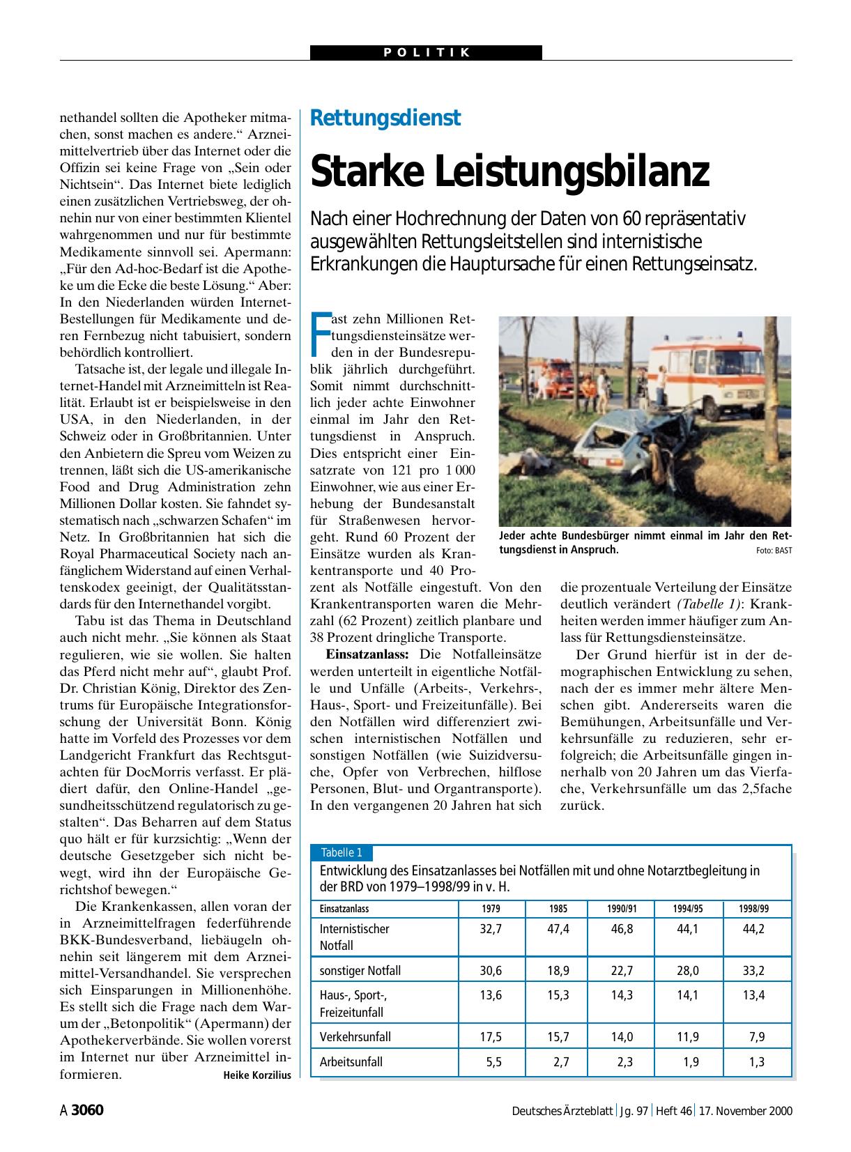 Vorschauseite 1: Rettungsdienst: Starke Leistungsbilanz
