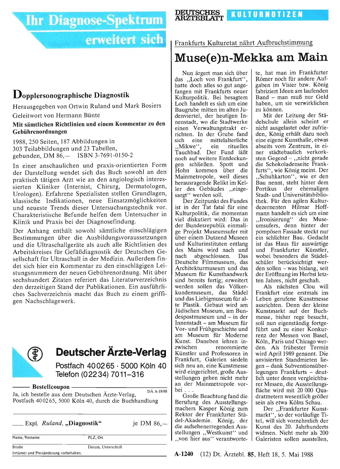Vorschauseite 1: Frankfurts Kulturetat nährt Aufbruchstimmung: Muse(e)n-Mekka am Main