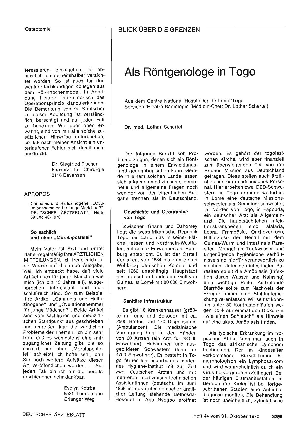 Vorschauseite 1: Als Röntgenologe in Togo
