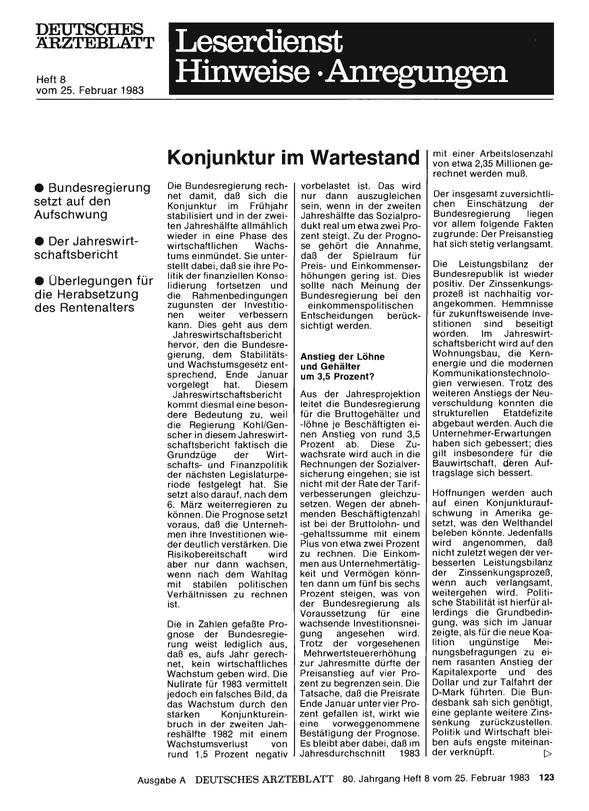 Vorschauseite 1: Konjunktur im Wartestand