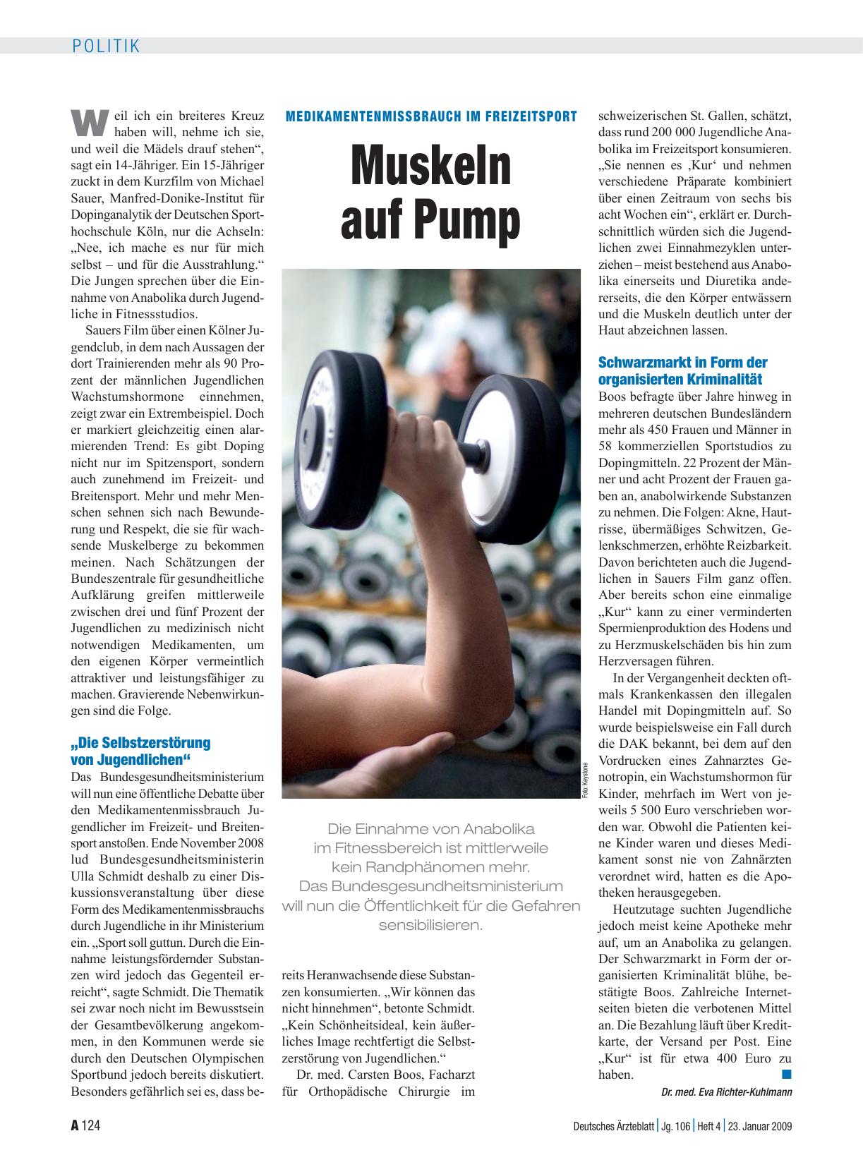 Vorschauseite 1: Medikamentenmissbrauch im Freizeitsport: Muskeln auf Pump