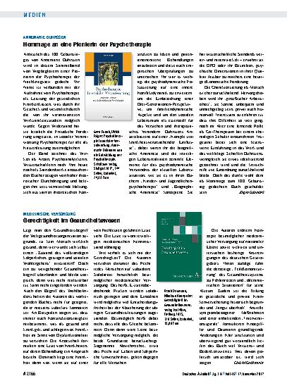 Vorschauseite 1: Annemarie Dührssen: Hommage an eine Pionierin der Psychotherapie