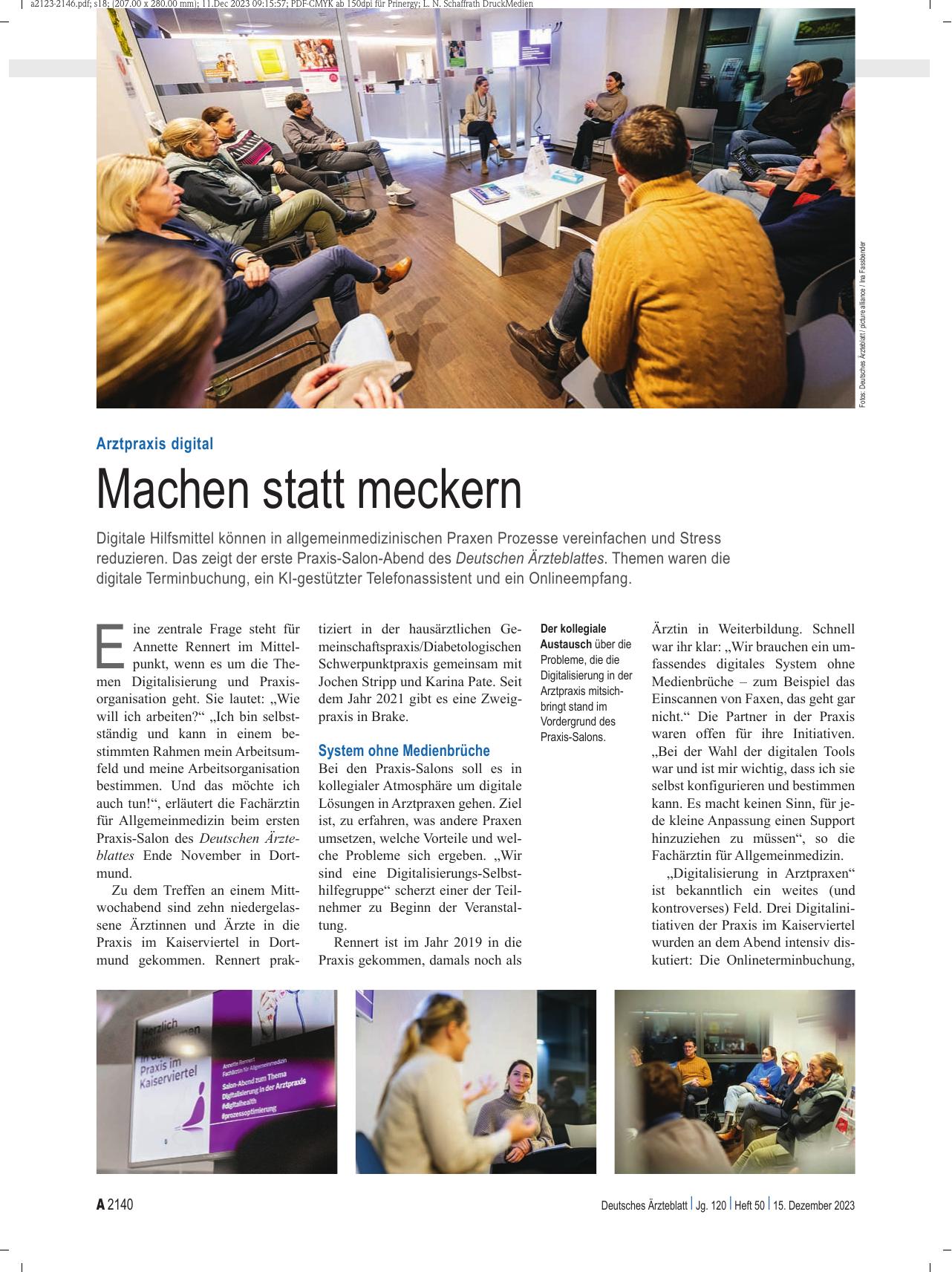 Vorschauseite 1: Arztpraxis digital: Machen statt meckern