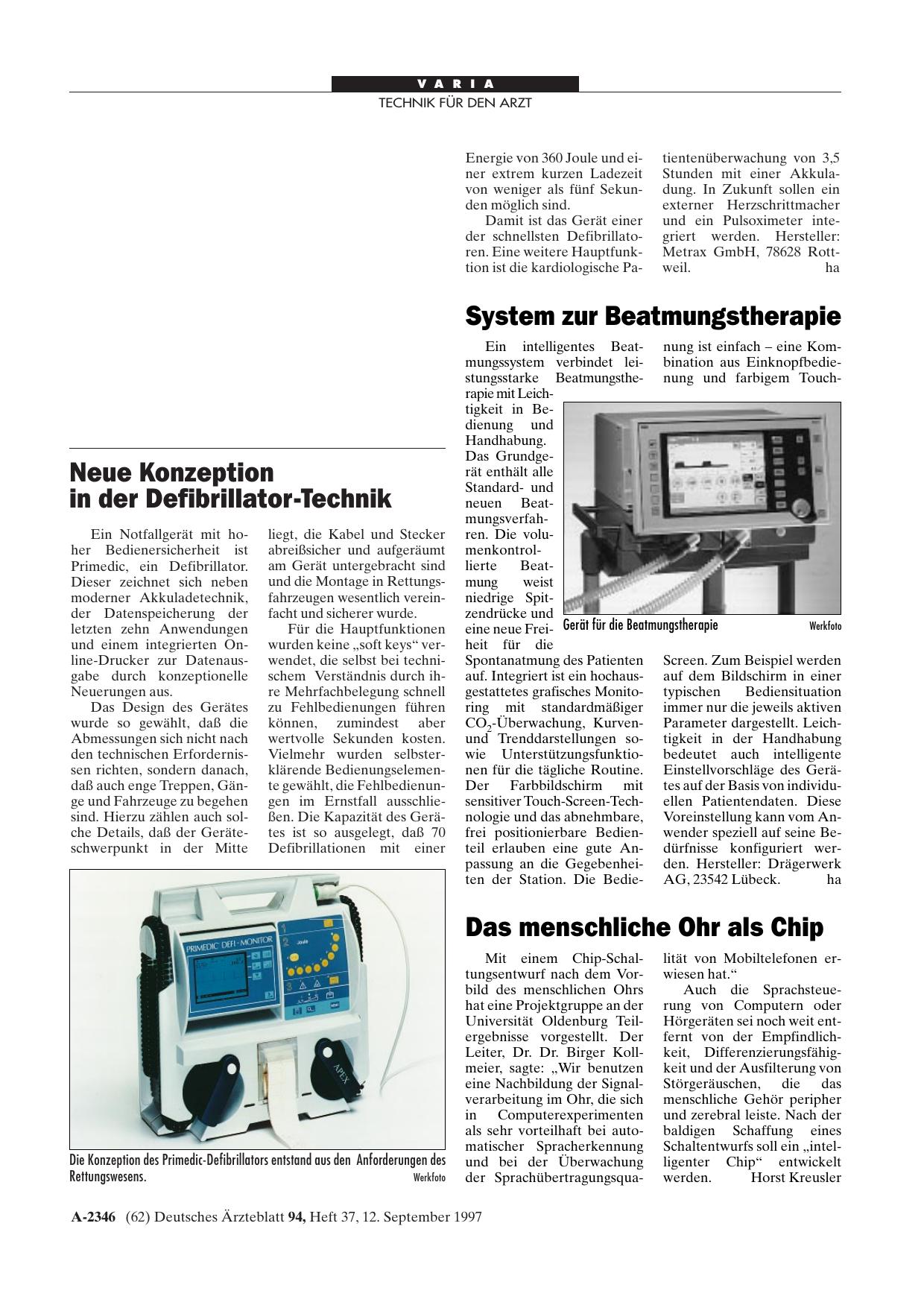 Vorschauseite 1: System zur Beatmungstherapie