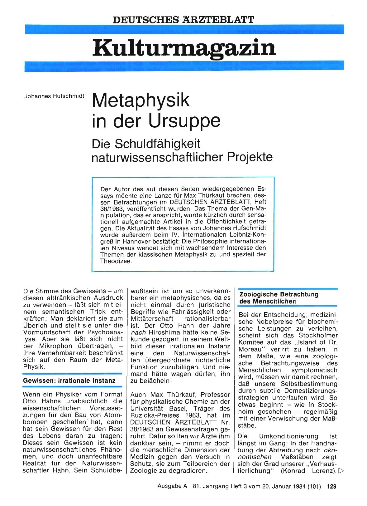 Vorschauseite 1: Metaphysik in der Ursuppe: Die Schuldfähigkeit naturwissenschaftlicher Projekte