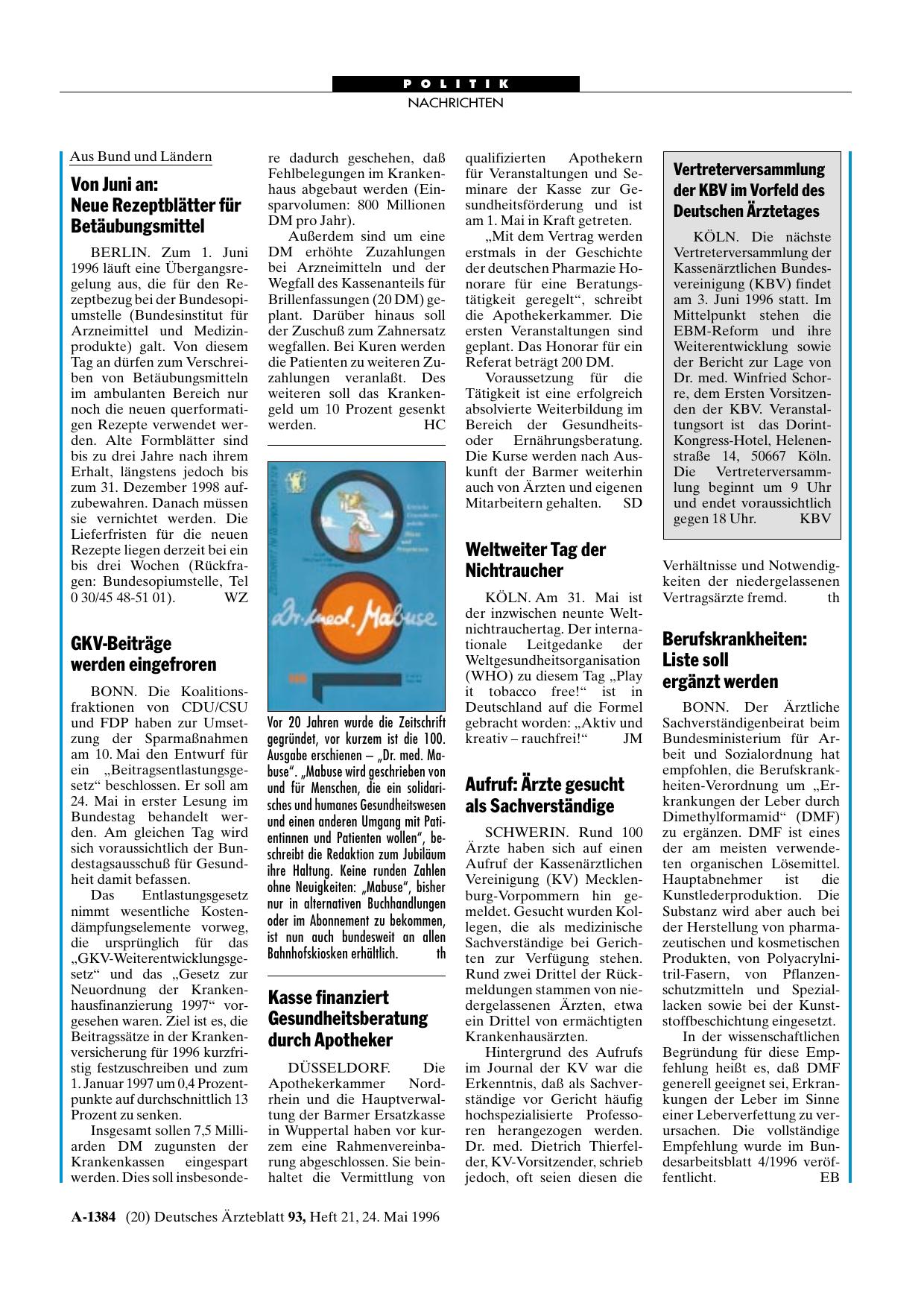 Vorschauseite 1: Weltweiter Tag der Nichtraucher