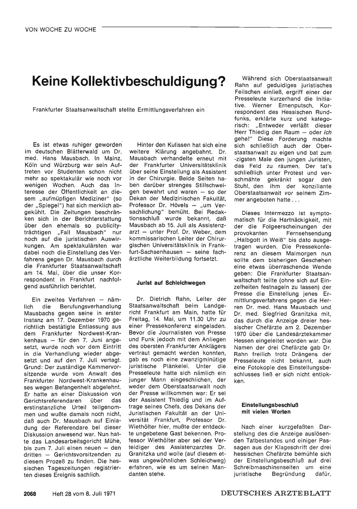 Vorschauseite 1: Keine Kollektivbeschuldigung?