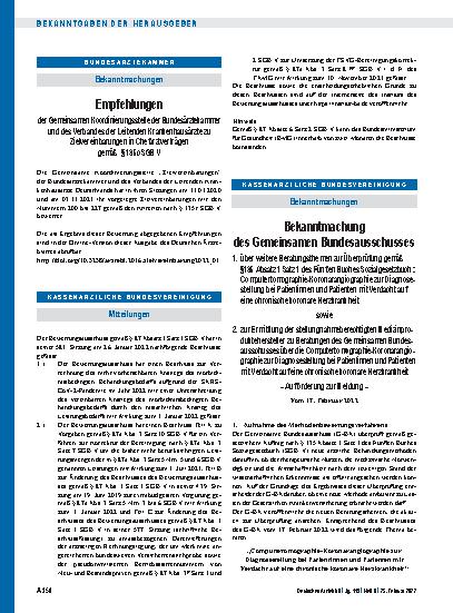 Vorschauseite 1: Empfehlungen der Gemeinsamen Koordinierungsstelle der Bundesärztekammer und des Verbandes der Leitenden Krankenhausärzte zu Zielvereinbarungen in Chefarztverträgen gemäß § 135c SG…
