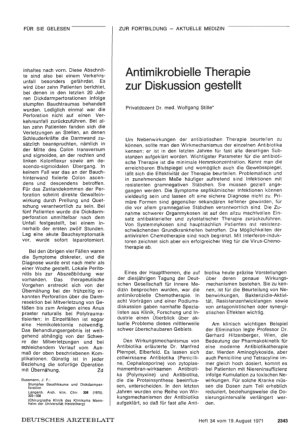 Vorschauseite 1: Antimikrobielle Therapie zur Diskussion gestellt