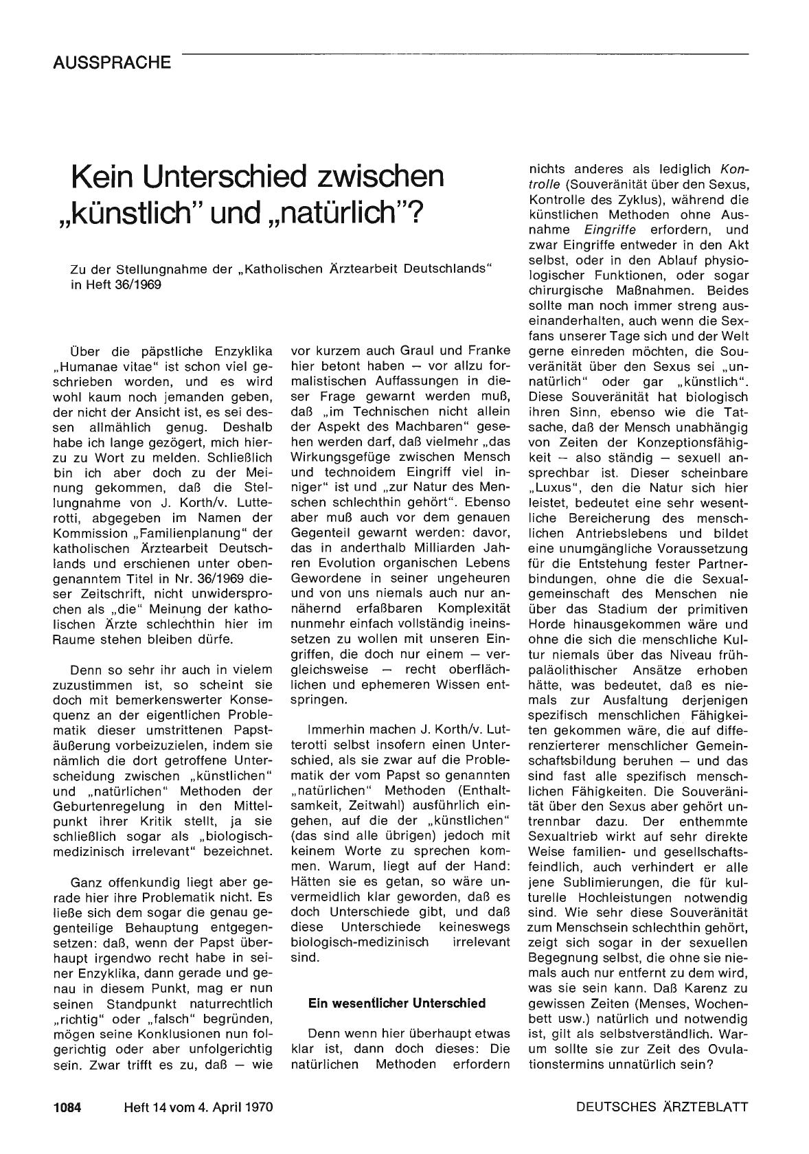 Vorschauseite 1: Kein Unterschied zwischen „künstlich" und „natürlich"?