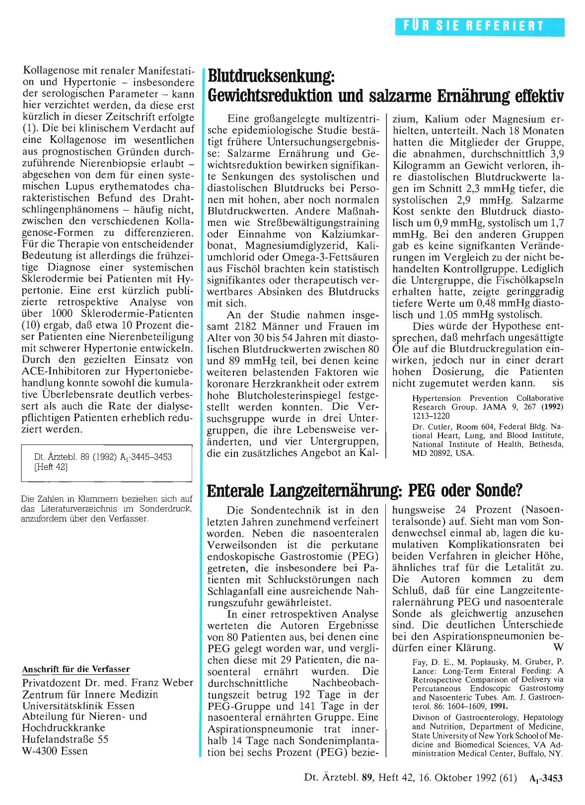 Vorschauseite 1: Enterale Langzeiternährung: PEG oder Sonde?