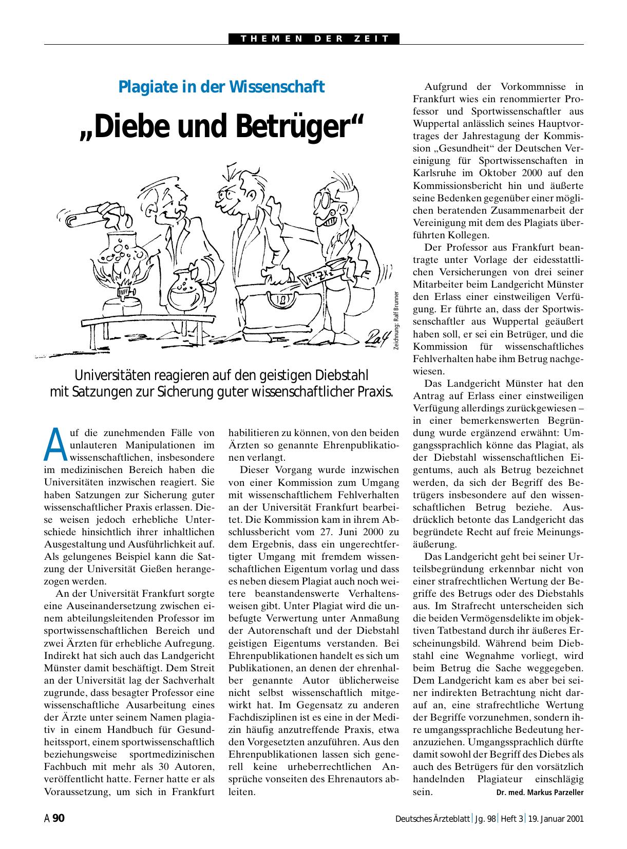 Vorschauseite 1: Plagiate in der Wissenschaft: „Diebe und Betrüger“