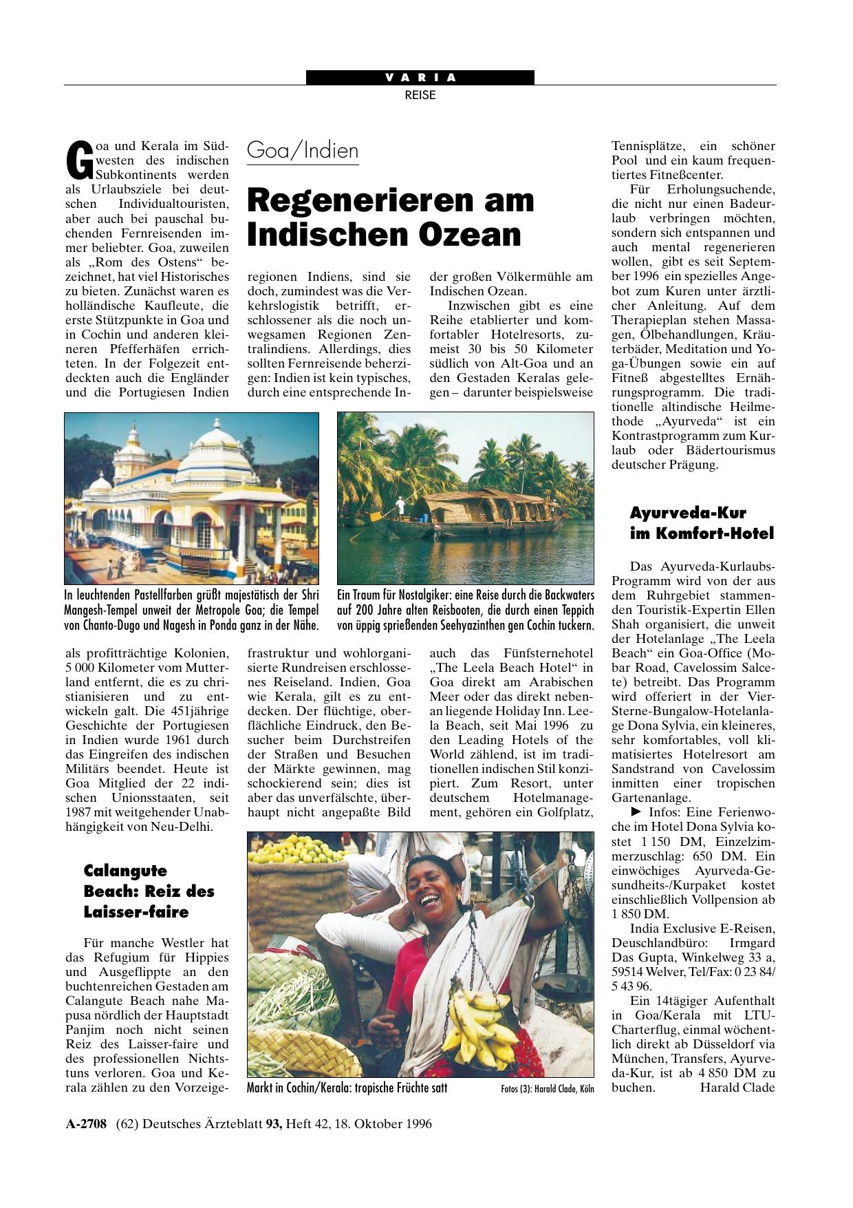 Vorschauseite 1: Goa/Indien: Regenerieren am Indischen Ozean