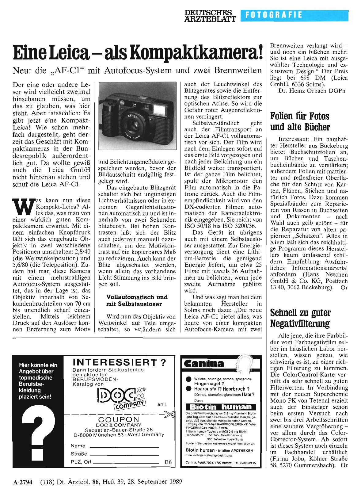 Vorschauseite 1: Eine Leica als Kompaktkamera!