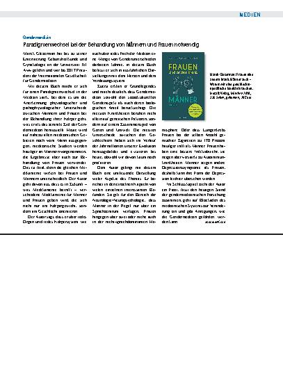 Vorschauseite 1: Gendermedizin: Paradigmenwechsel bei der Behandlung von Männern und Frauen notwendig