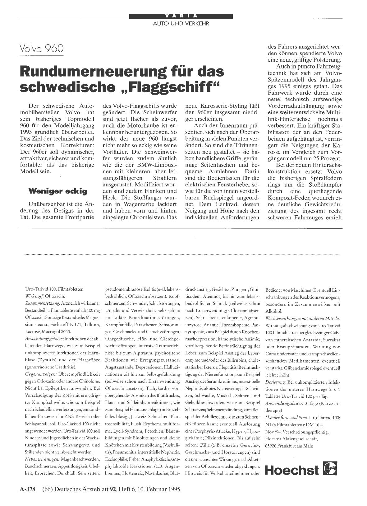 Vorschauseite 1: Volvo 960: Rundumerneuerung für das schwedische „Flaggschiff“