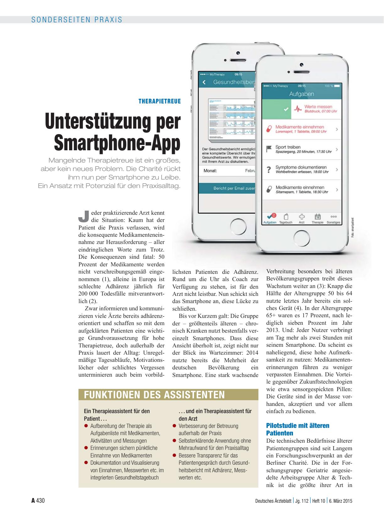 Vorschauseite 1: Therapietreue: Unterstützung per Smartphone-App