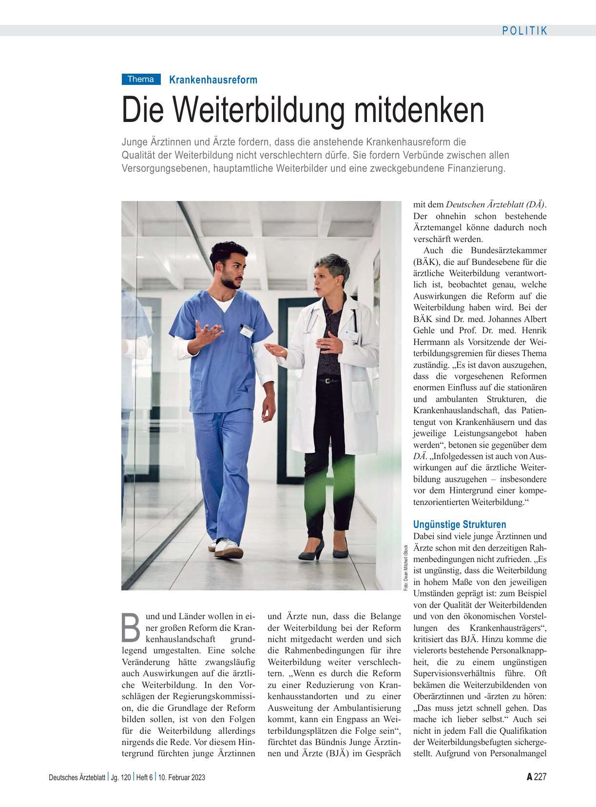 Vorschauseite 1: Krankenhausreform: Die Weiterbildung mitdenken