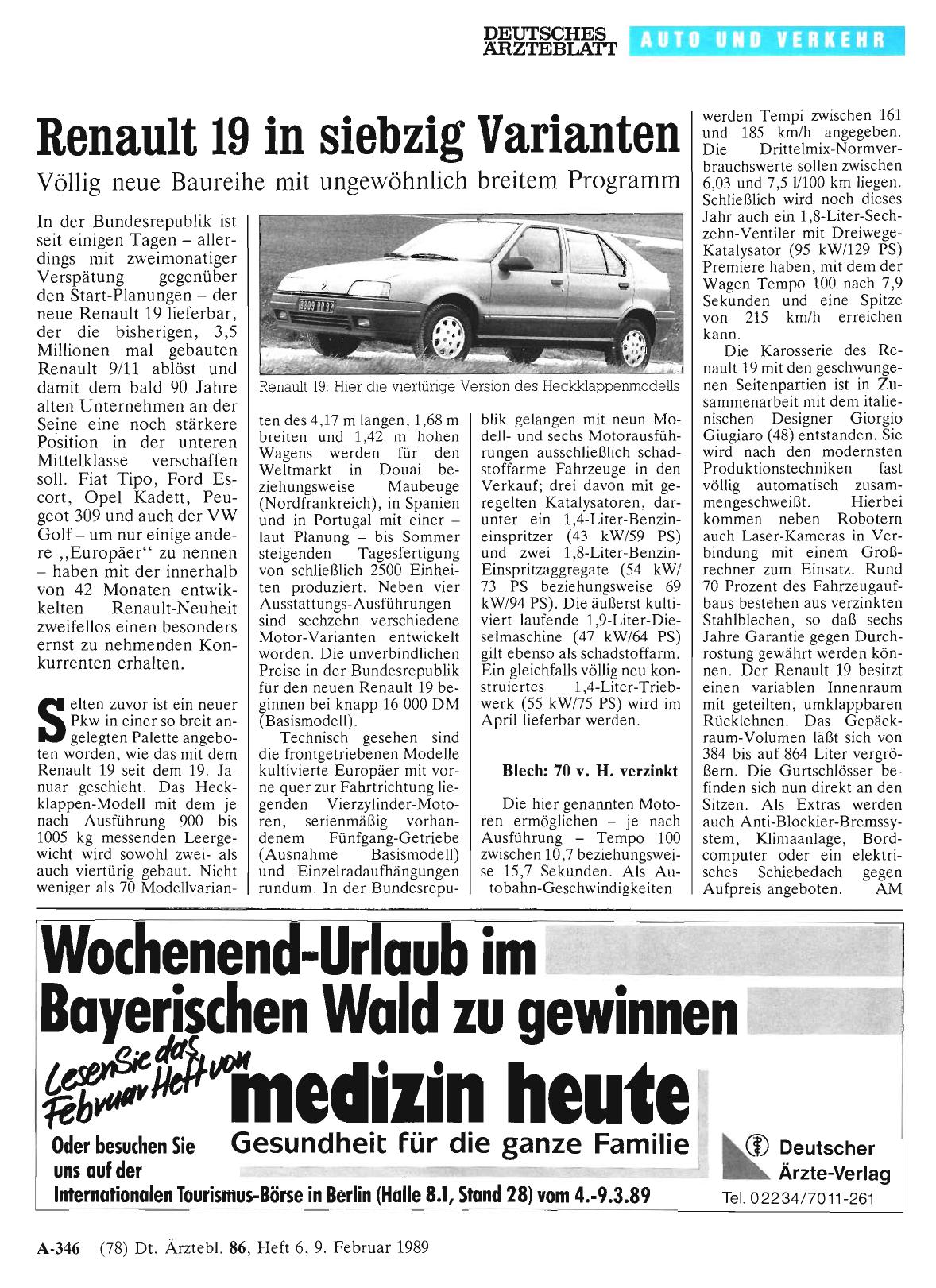 Vorschauseite 1: Renault 19 in siebzig Varianten
