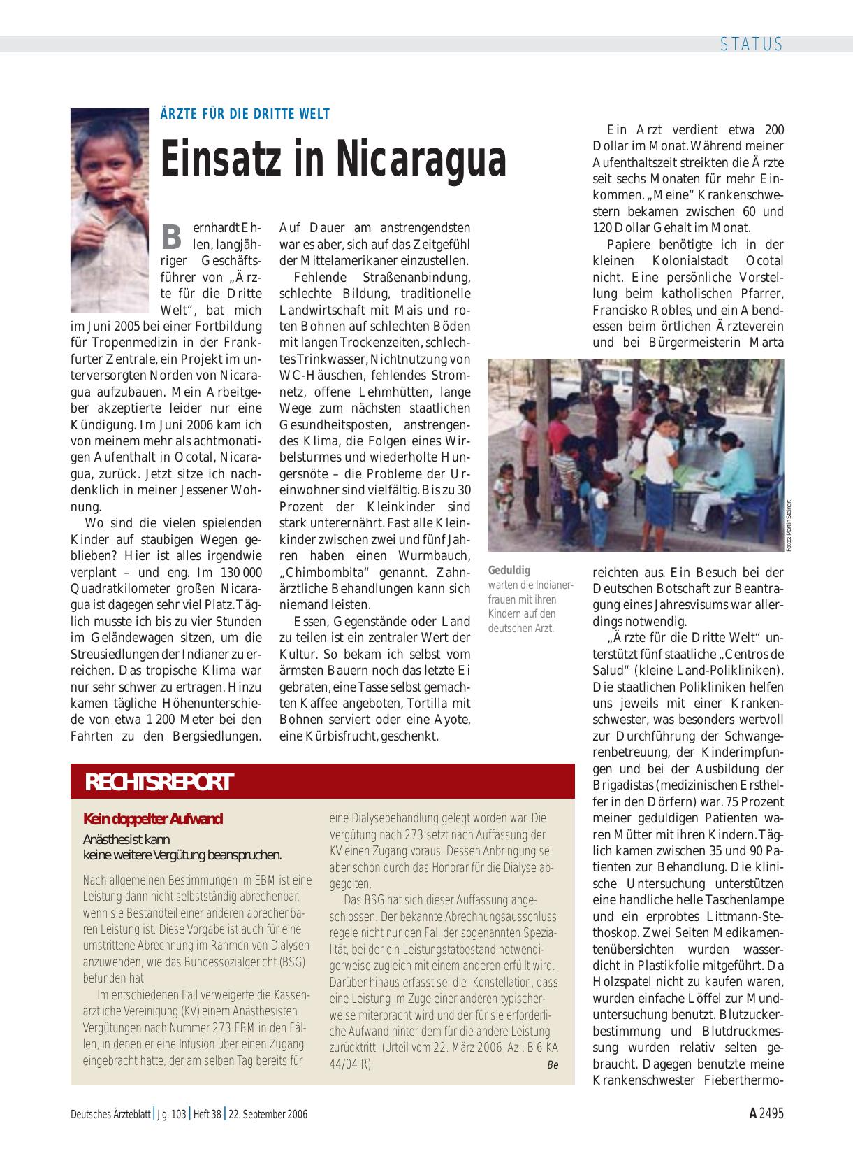Vorschauseite 1: Ärzte für die Dritte Welt: Einsatz in Nicaragua
