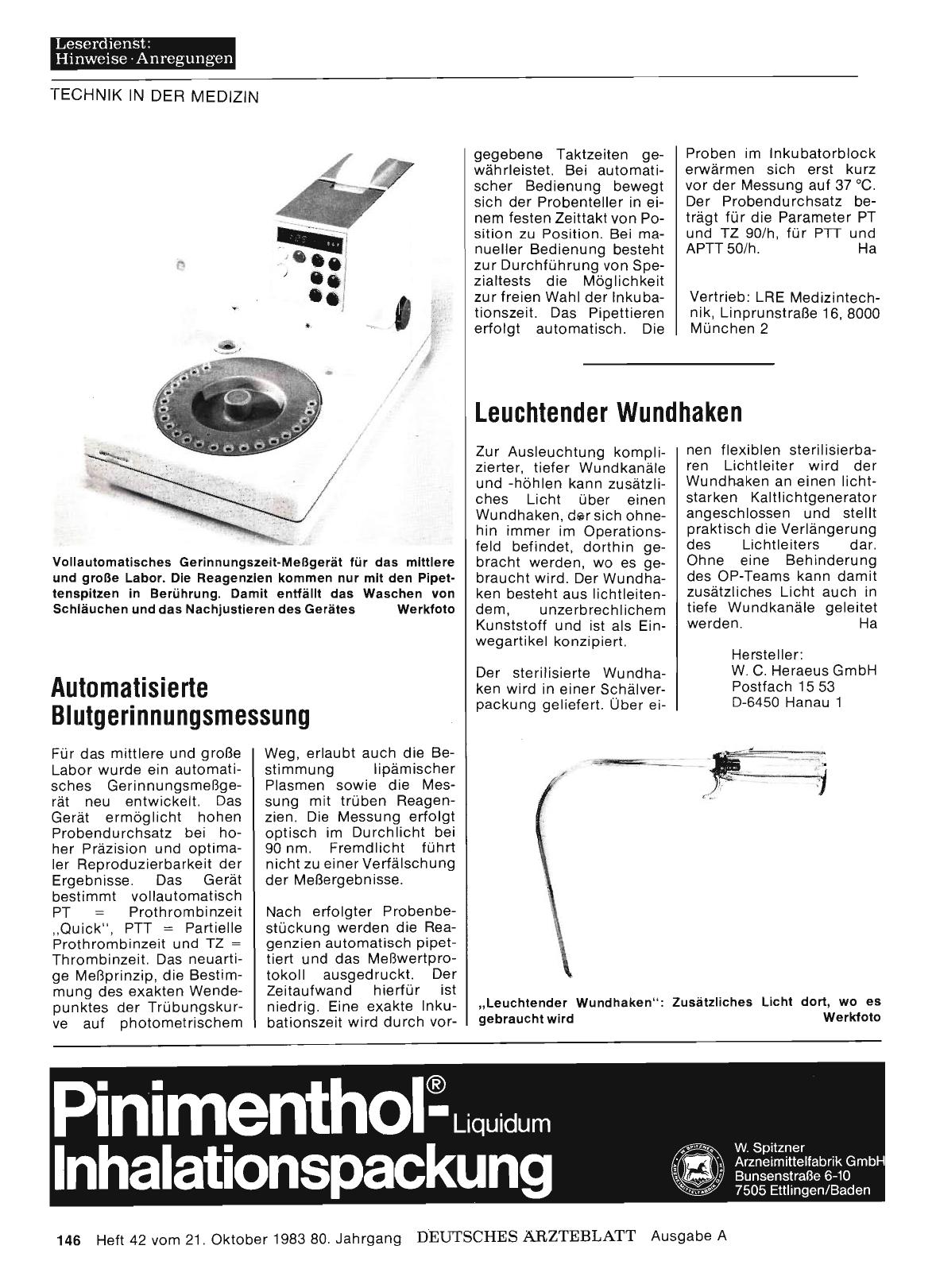 Vorschauseite 1: Automatisierte Blutgerinnungsmessung