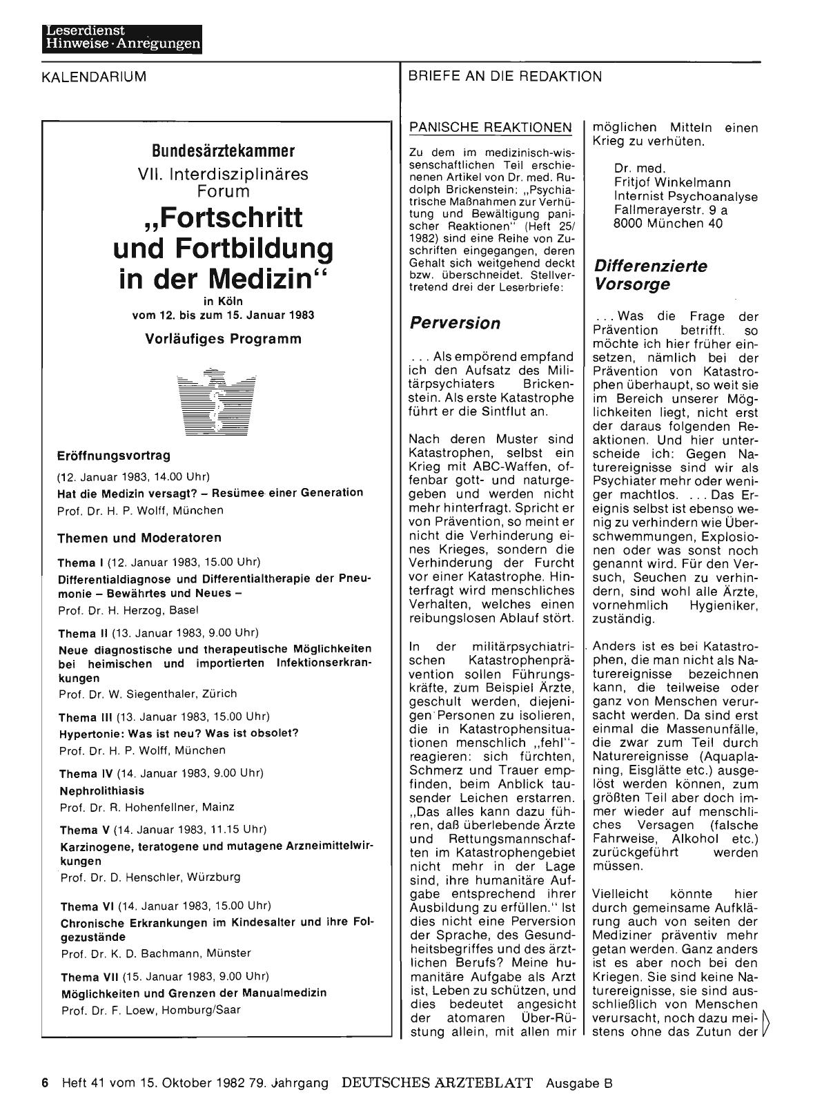 Vorschauseite 1: PANISCHE REAKTIONEN: Differenzierte Vorsorge