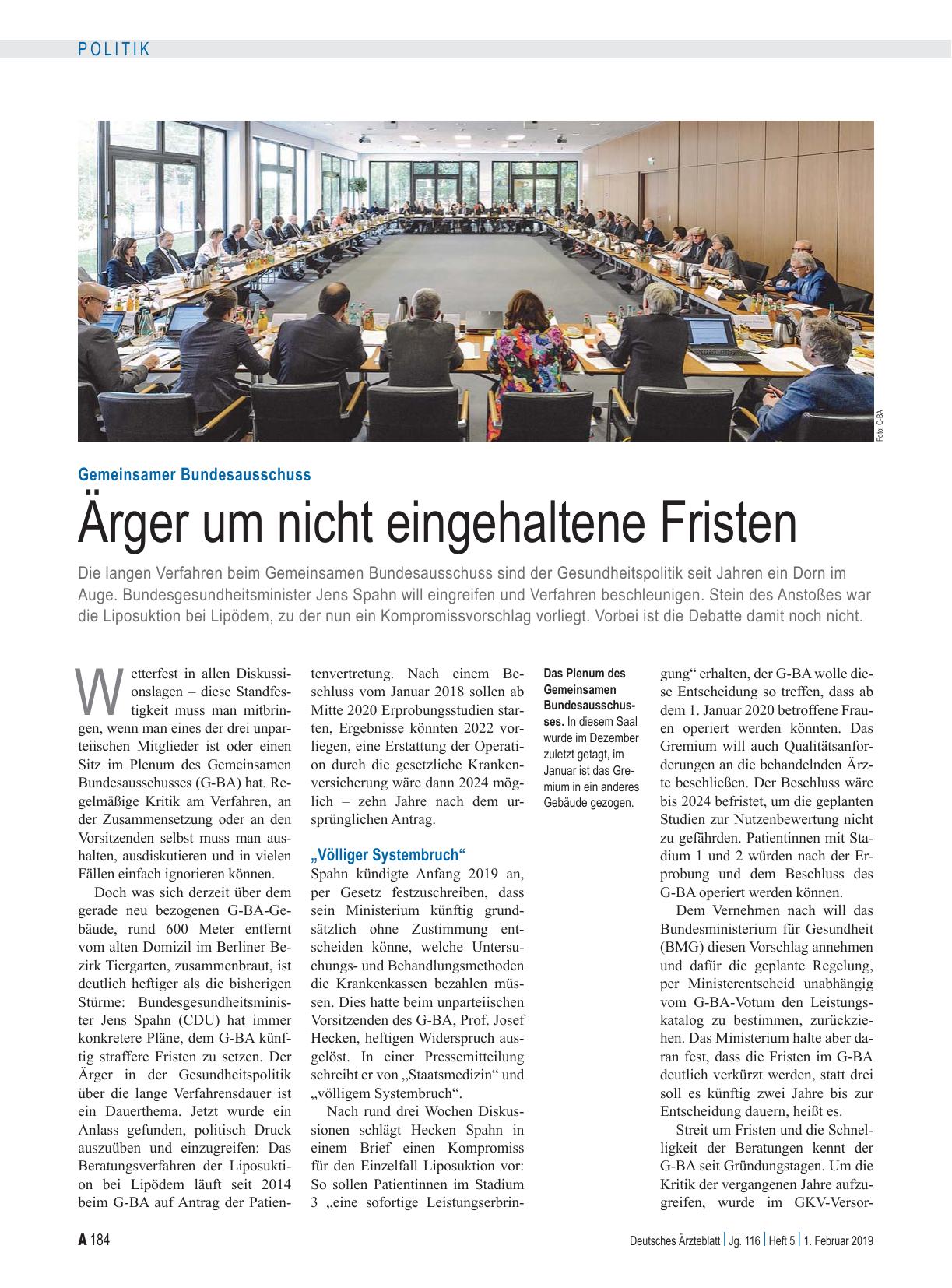 Vorschauseite 1: Gemeinsamer Bundesausschuss: Ärger um nicht eingehaltene Fristen
