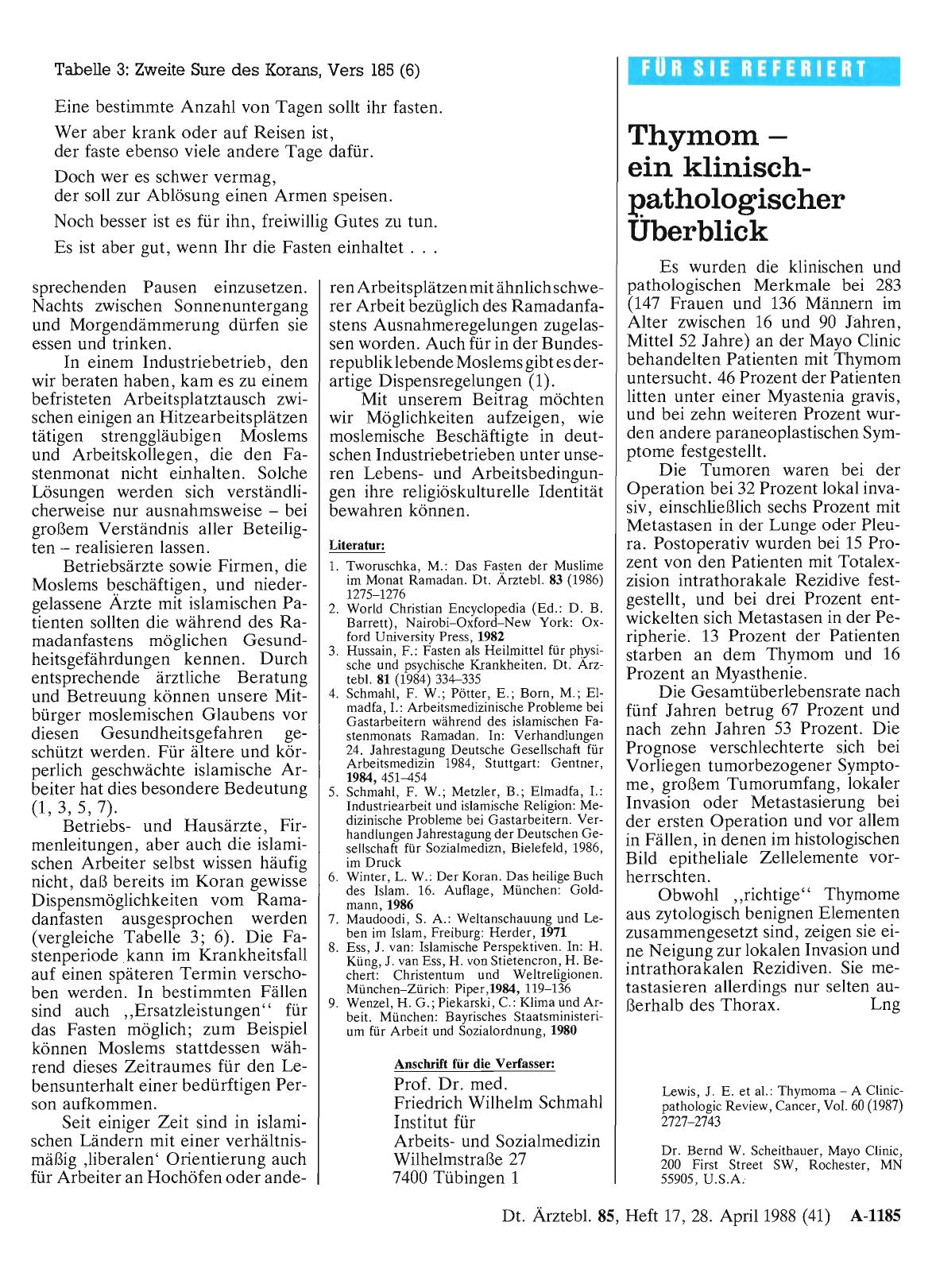 Vorschauseite 1: Thymom - ein klinischpathologischer Uberblick