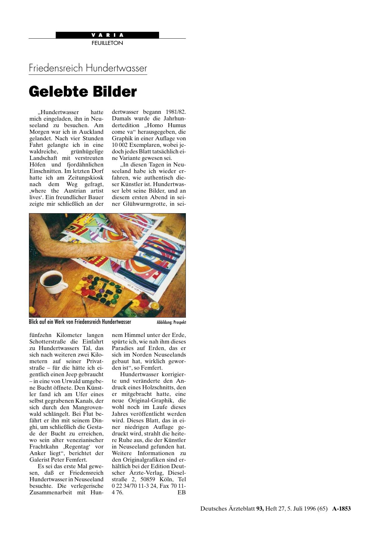 Vorschauseite 1: Friedensreich Hundertwasser: Gelebte Bilder