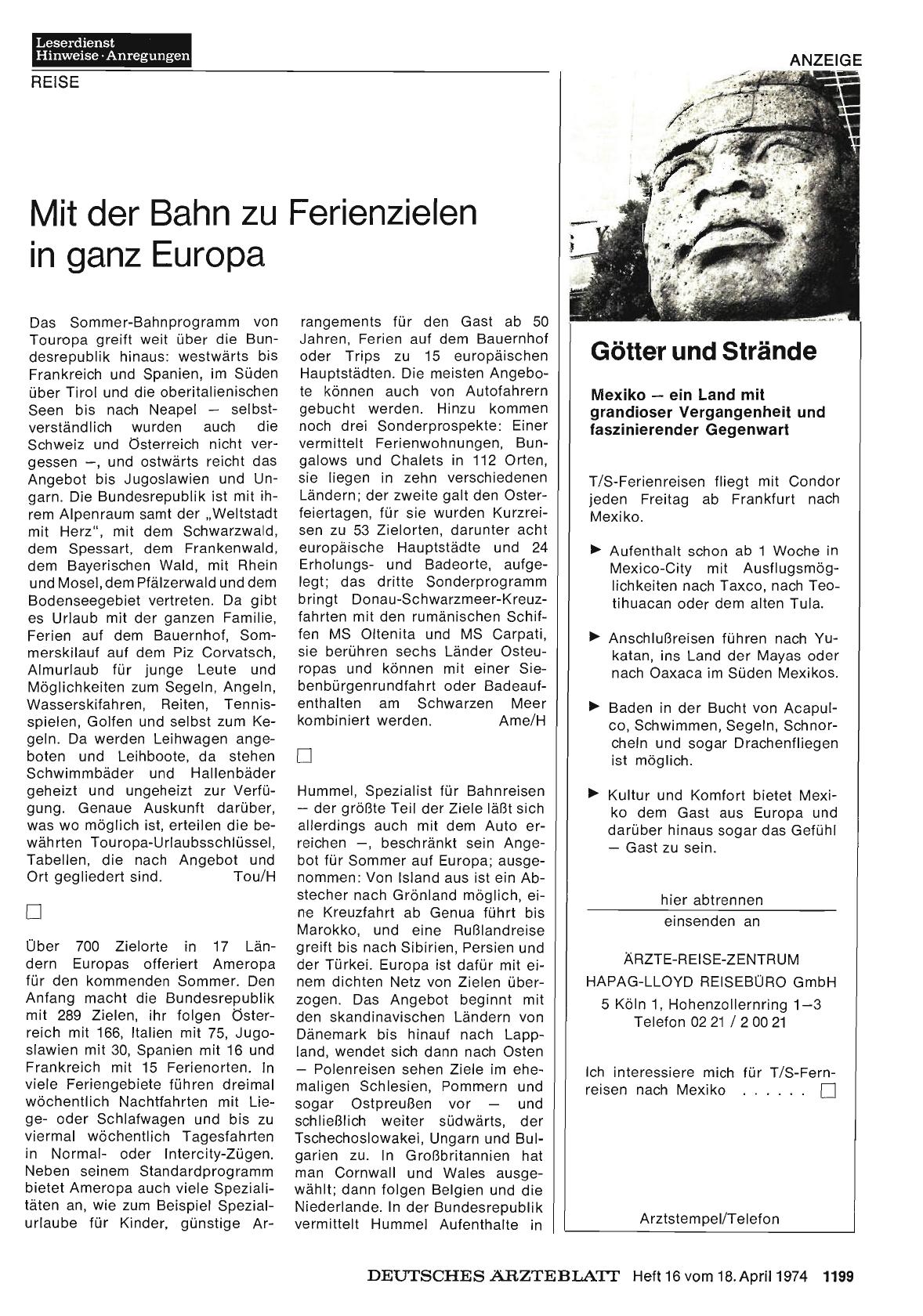 Vorschauseite 1: Mit der Bahn zu Ferienzielen in ganz Europa